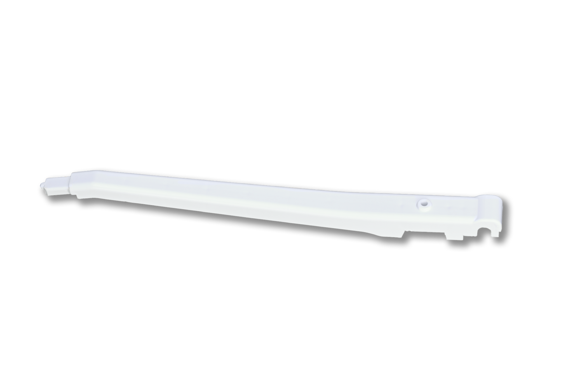 White plastic strip on a white background