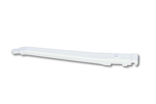 White plastic strip on a white background