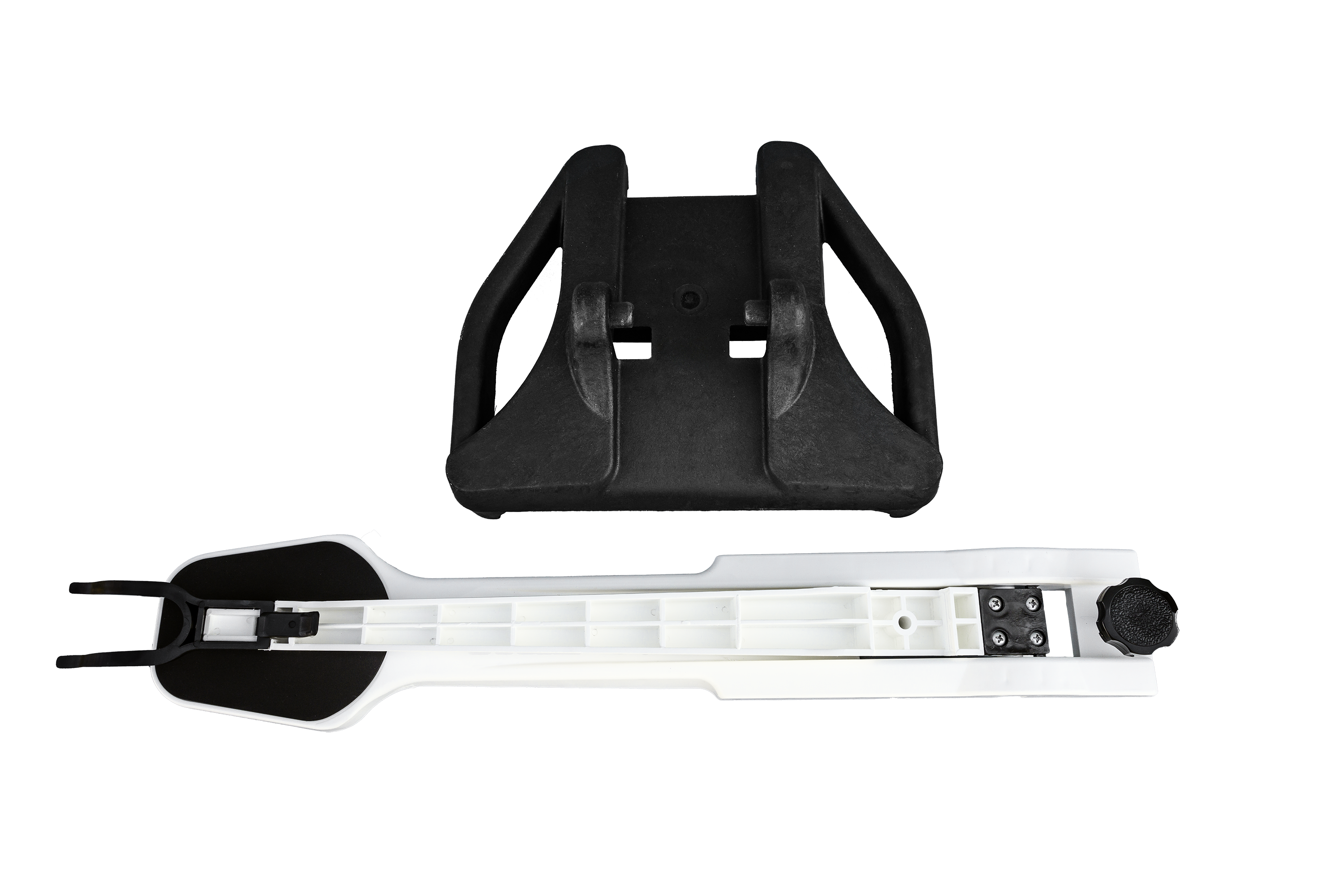 The Stomp-Toss product in its disassembled state.  Arms folded and separated from the base.