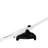 Stomp-Toss baseball trainer device, used for propelling a baseball upward by stepping on the foot end.